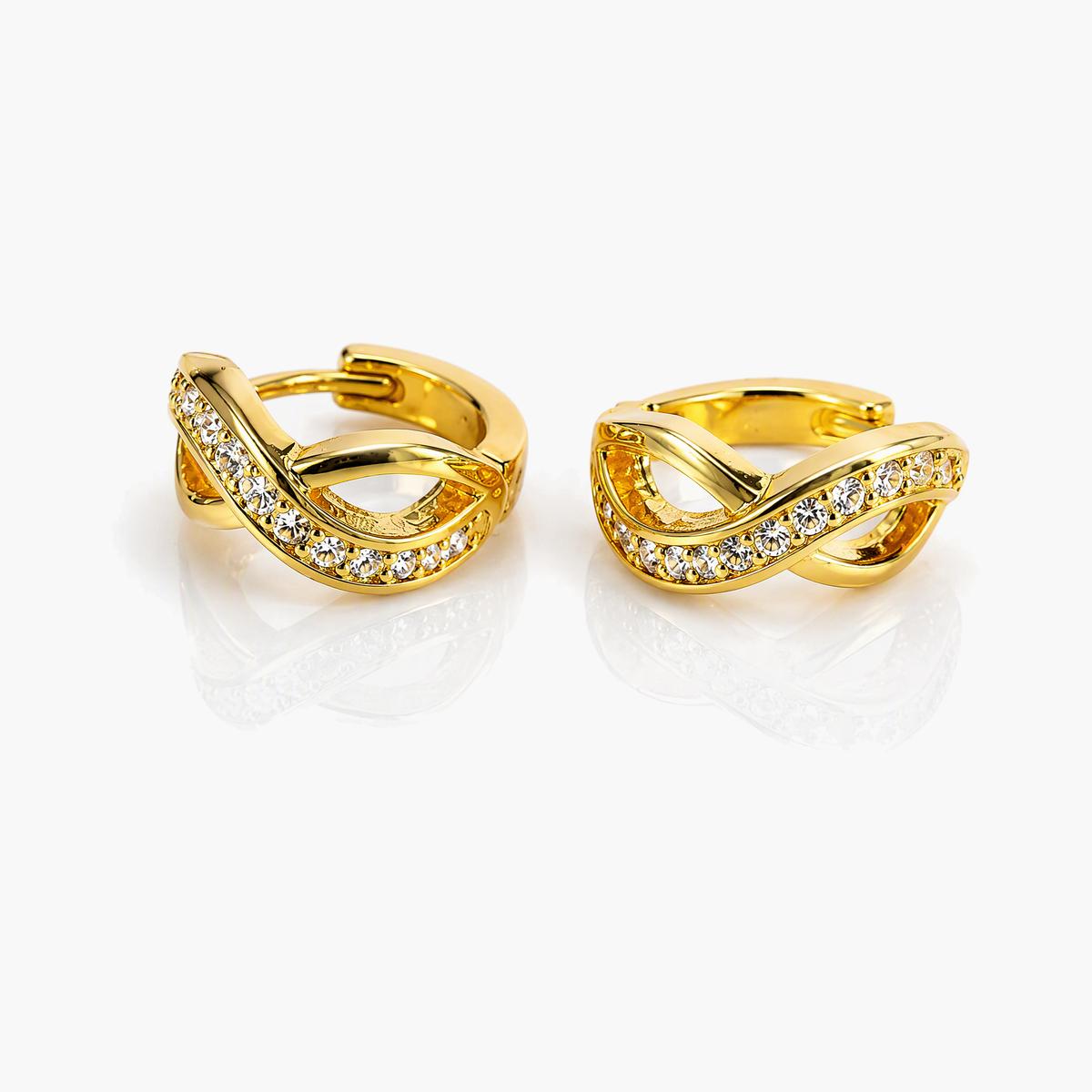 Elegant Twisted Band Huggie Earrings