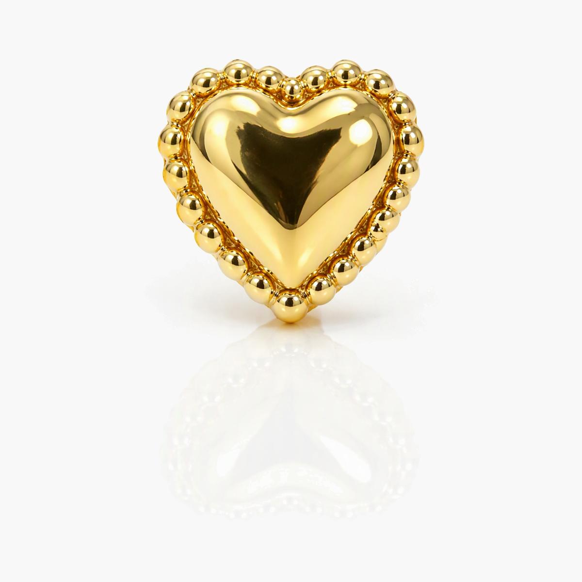 Dainty Beaded Heart Stud Earrings