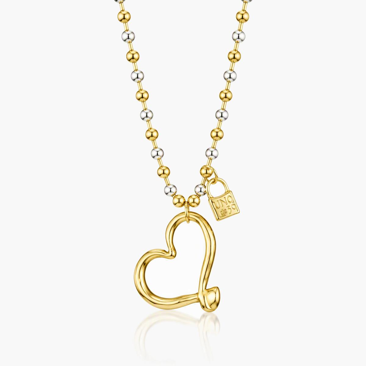 Heart Charm Bead Chain Necklace