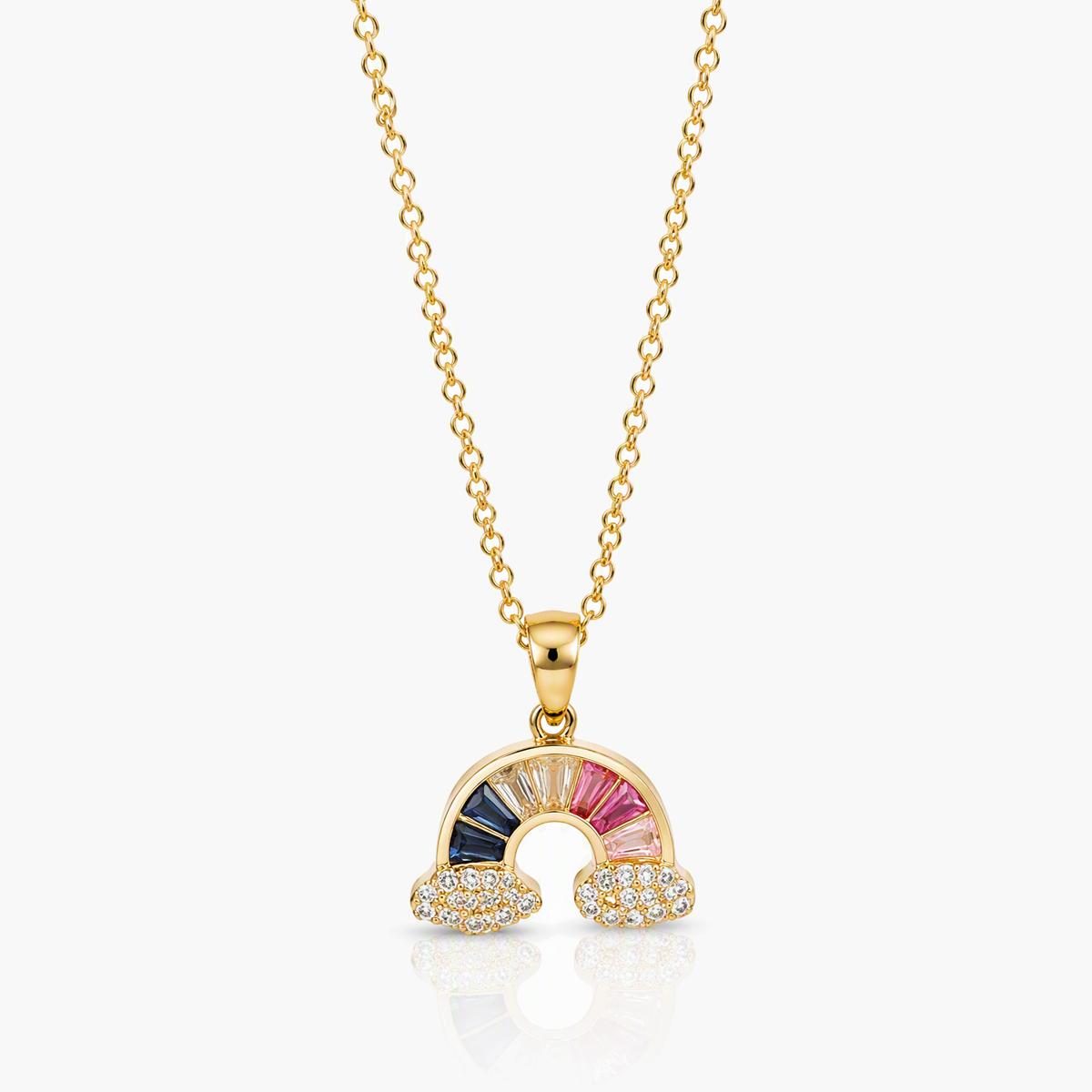 Cute Rainbow Cloud Pendant Necklace