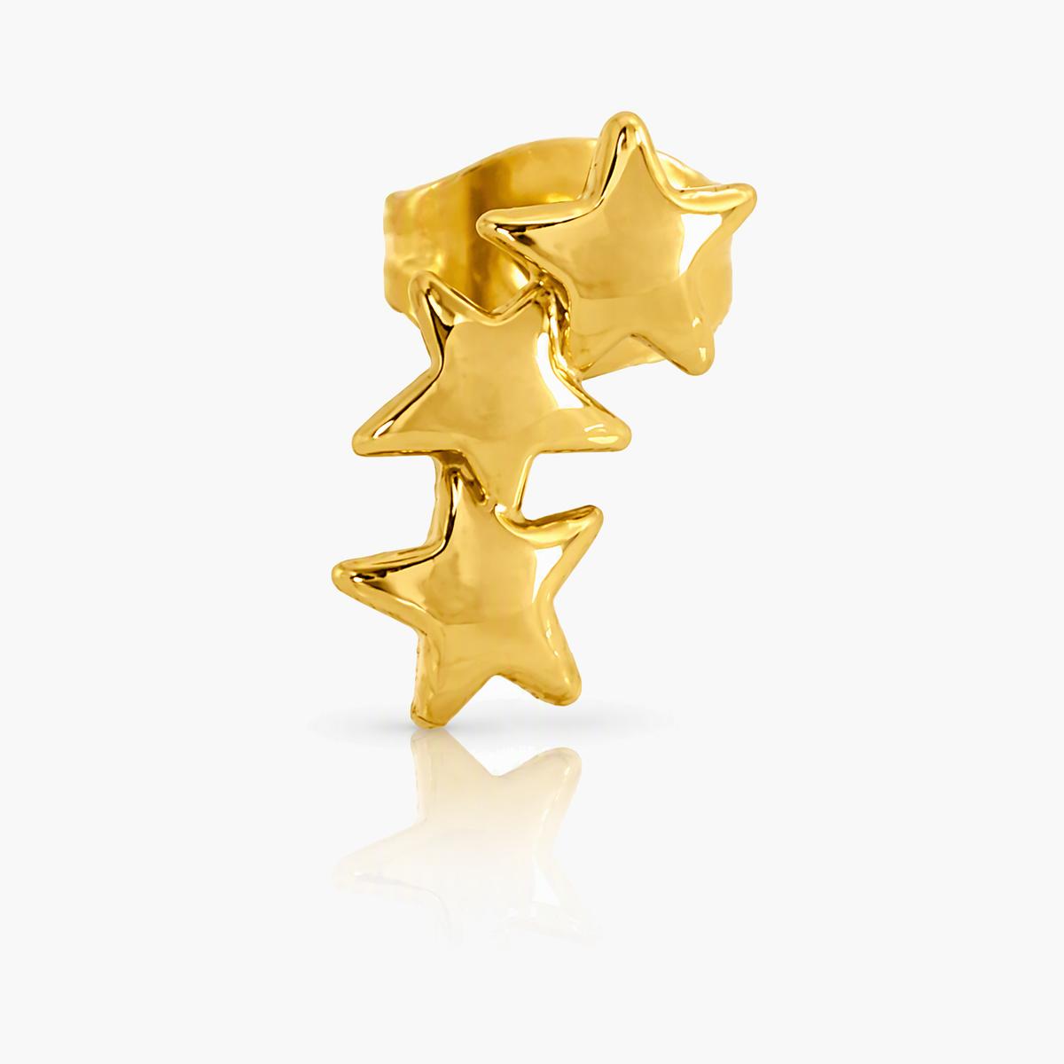 Dainty Triple Star Stud Earrings