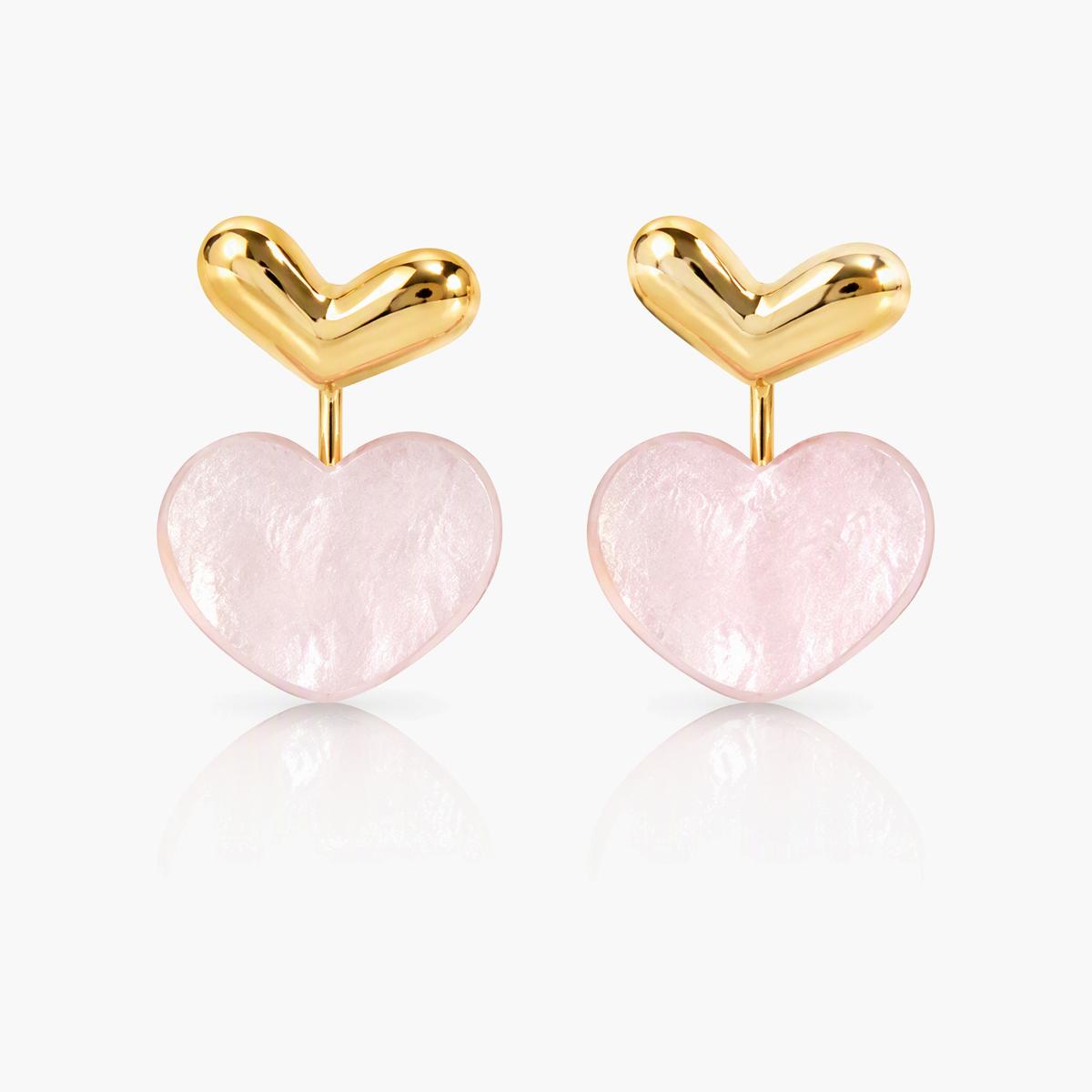Cute Double Heart Drop Earrings