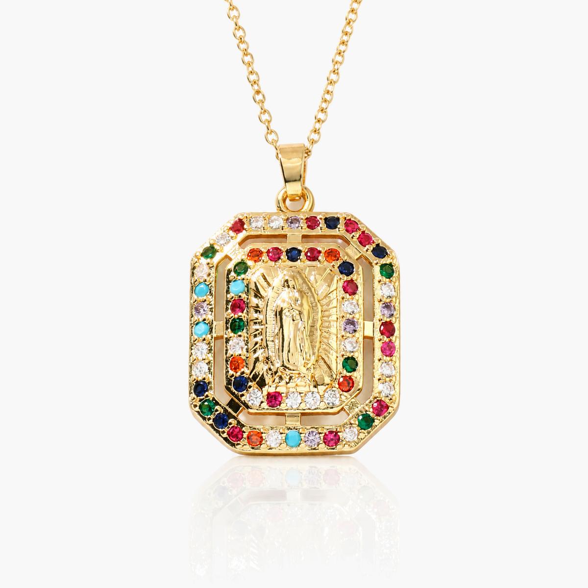 Elegant Virgin Mary Pendant Necklace