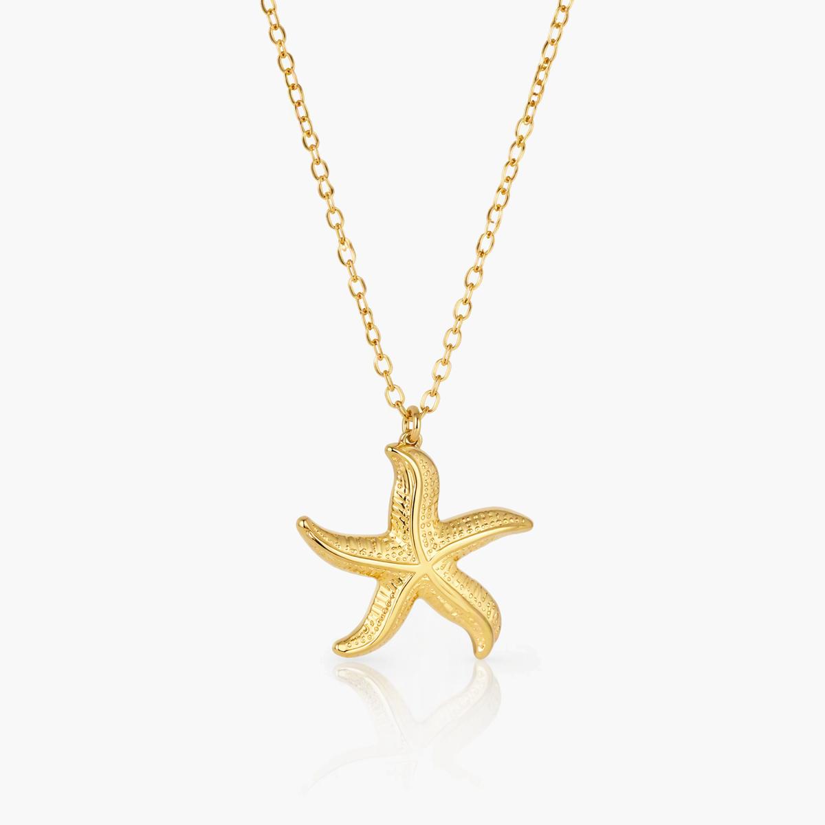 Dainty Shell & Starfish Pendant Necklace