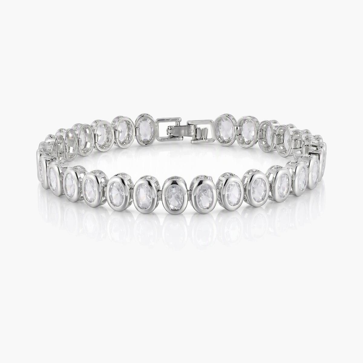 Elegant Oval Stone Link Bracelet