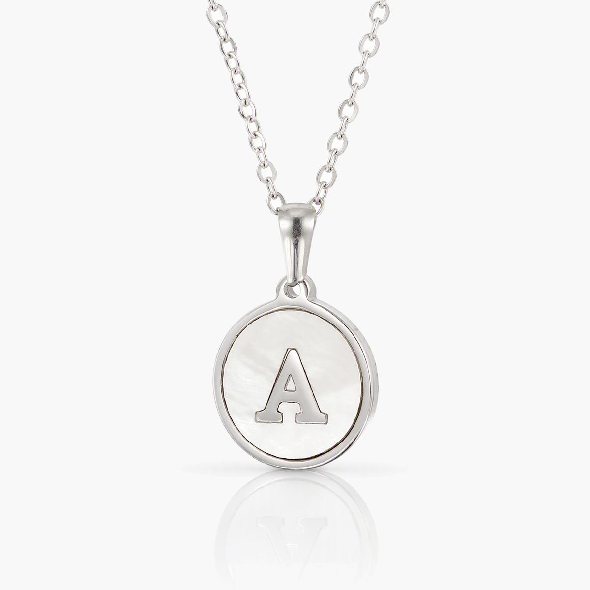 Minimalist Letter Disc Pendant Necklace