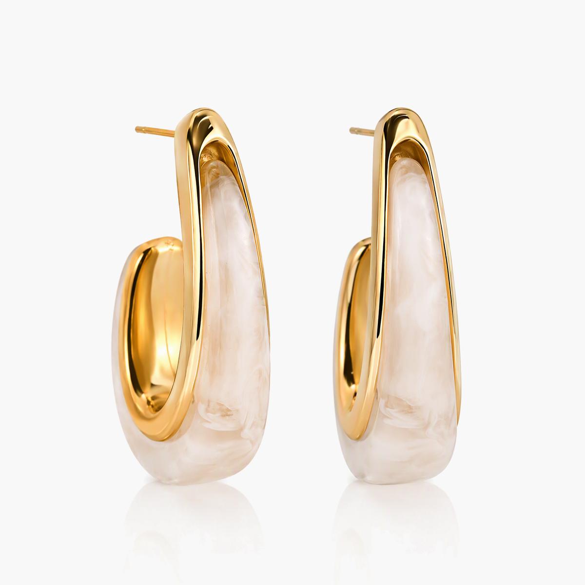 Elegant Curved Triangle Stud Earrings