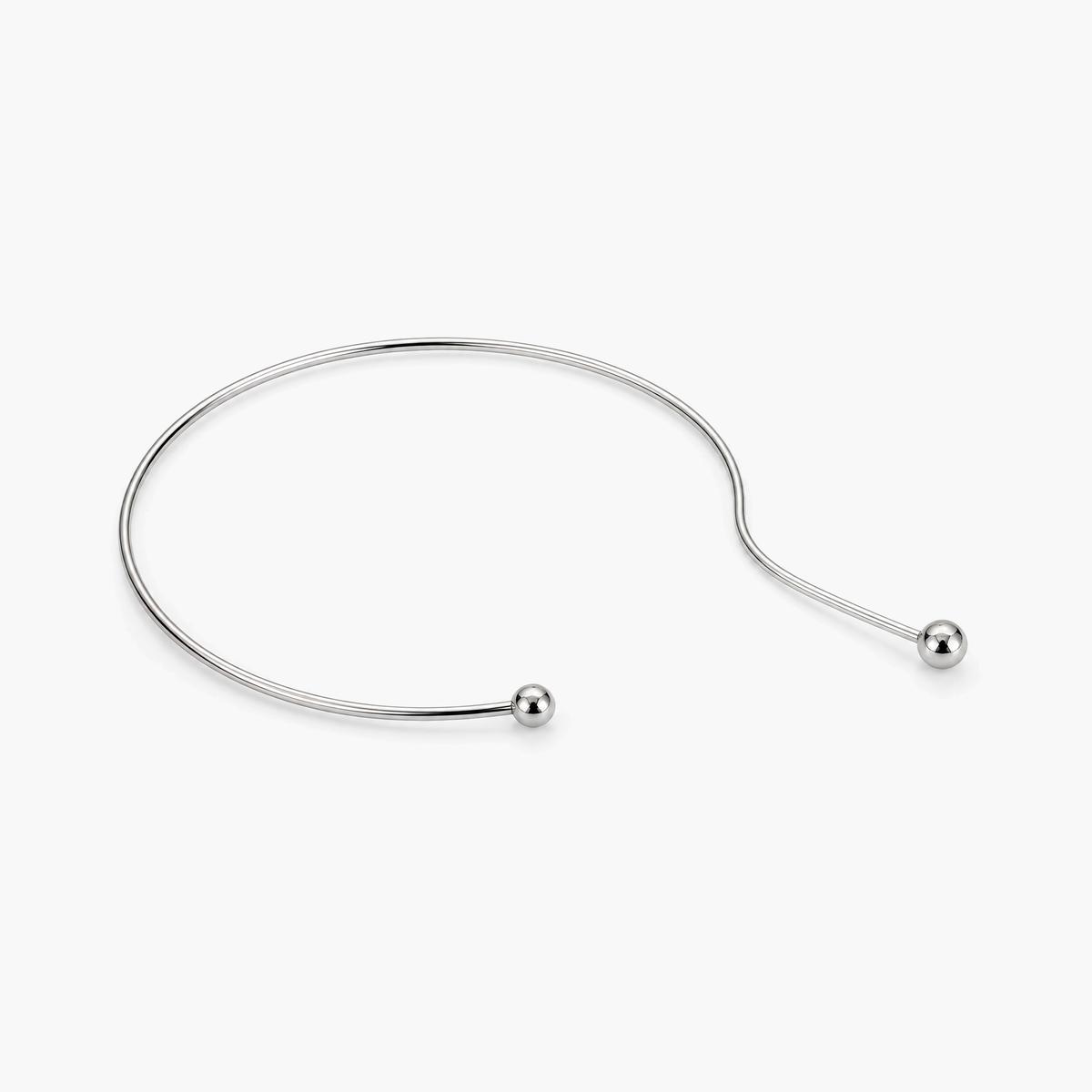 Minimalist Sphere Open Cuff Necklace