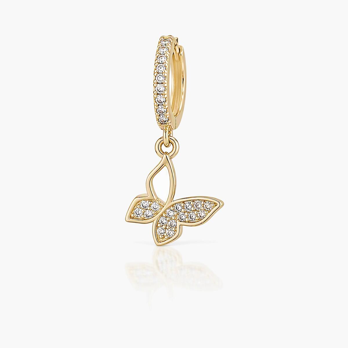 Dainty Flower & Butterfly Huggie Earrings