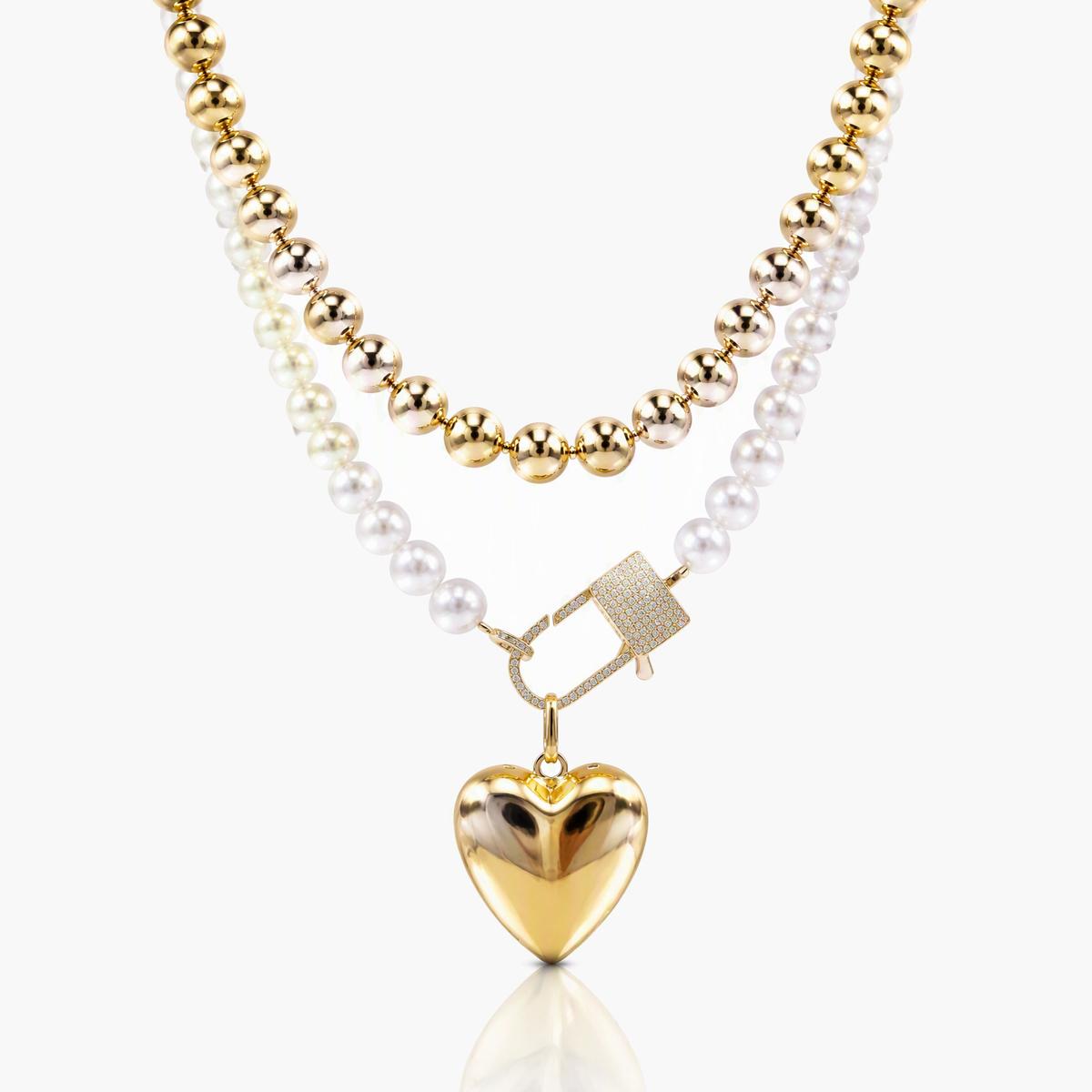 Trendy Pearl Heart Pendant Necklace