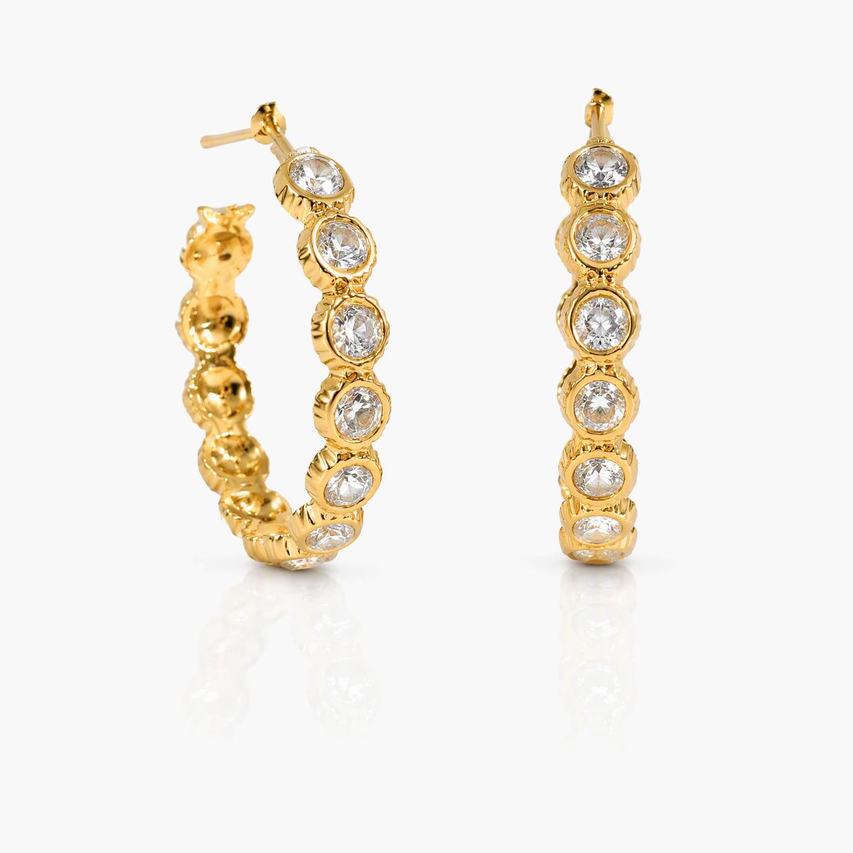 Linked Heart Hoop Earrings