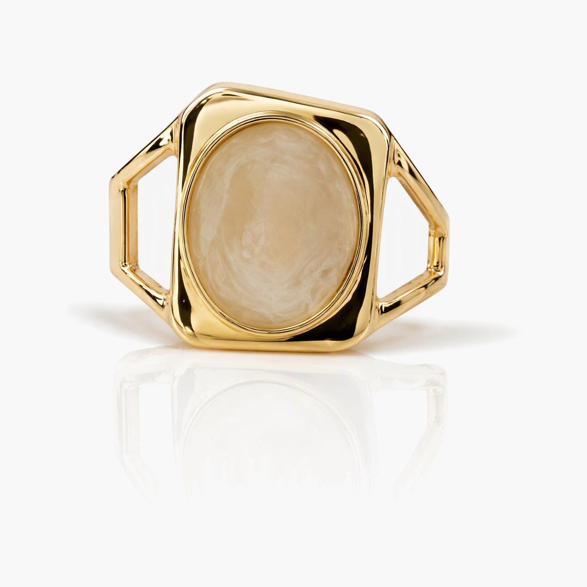 Chunky Oval Stone Cuff Bracelet