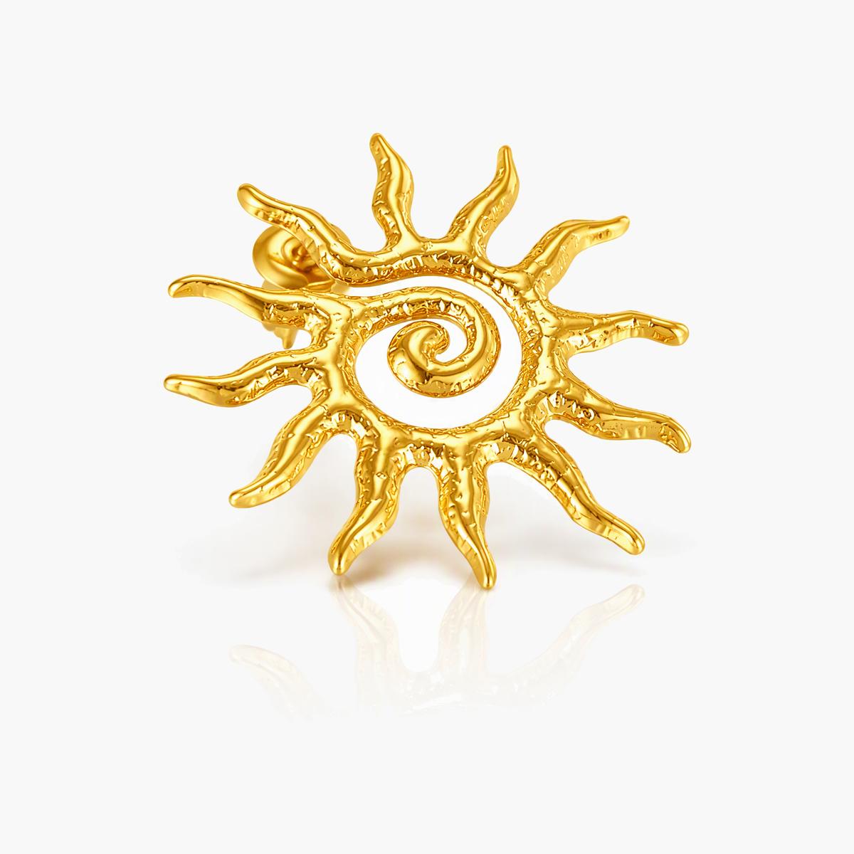 Sun Spiral Stud Earrings