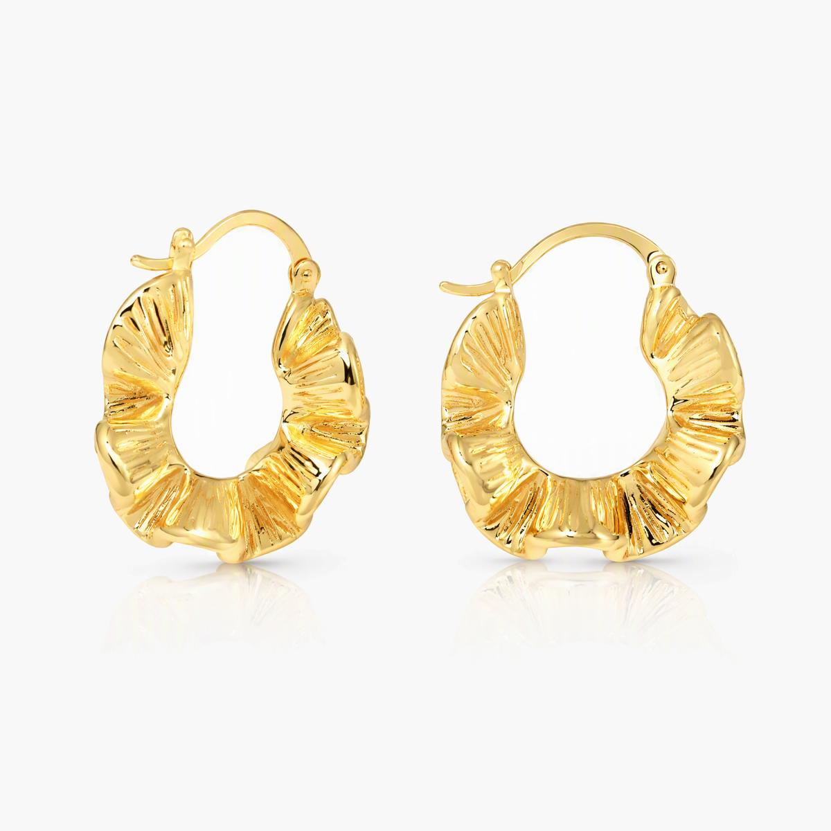 Leaf Branch Hoop Earrings