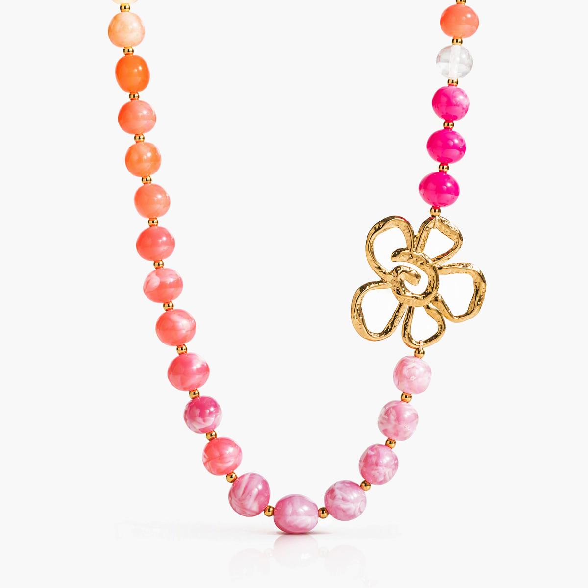 Boho Flower Charm Beaded Necklace