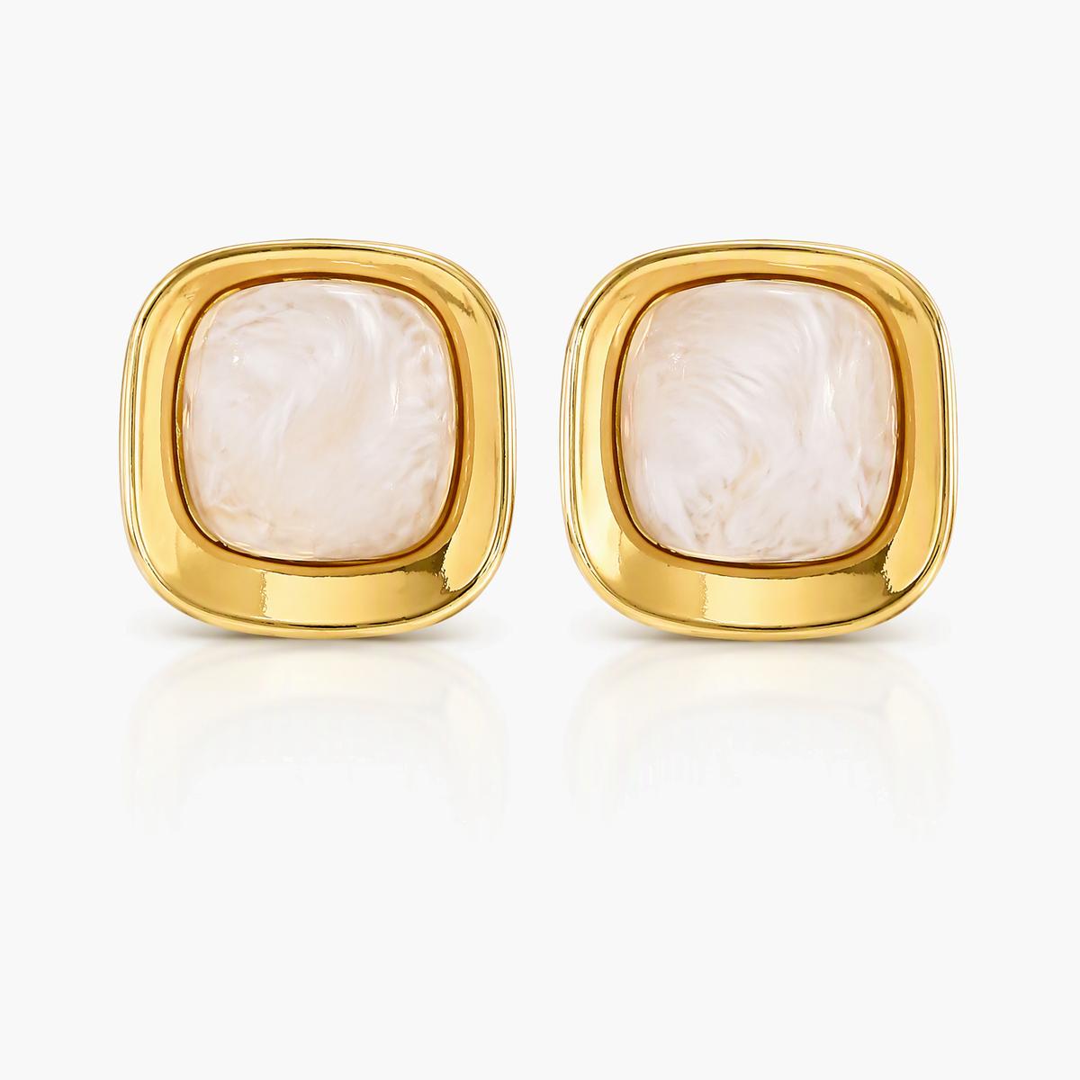 Trendy Square Resin Stud Earrings