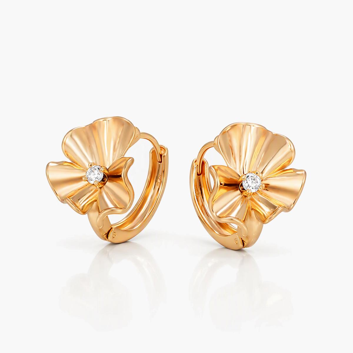 Elegant Flower Huggie Earrings