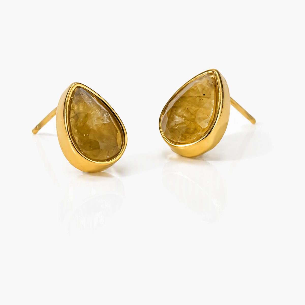 Teardrop Stone Stud Earrings