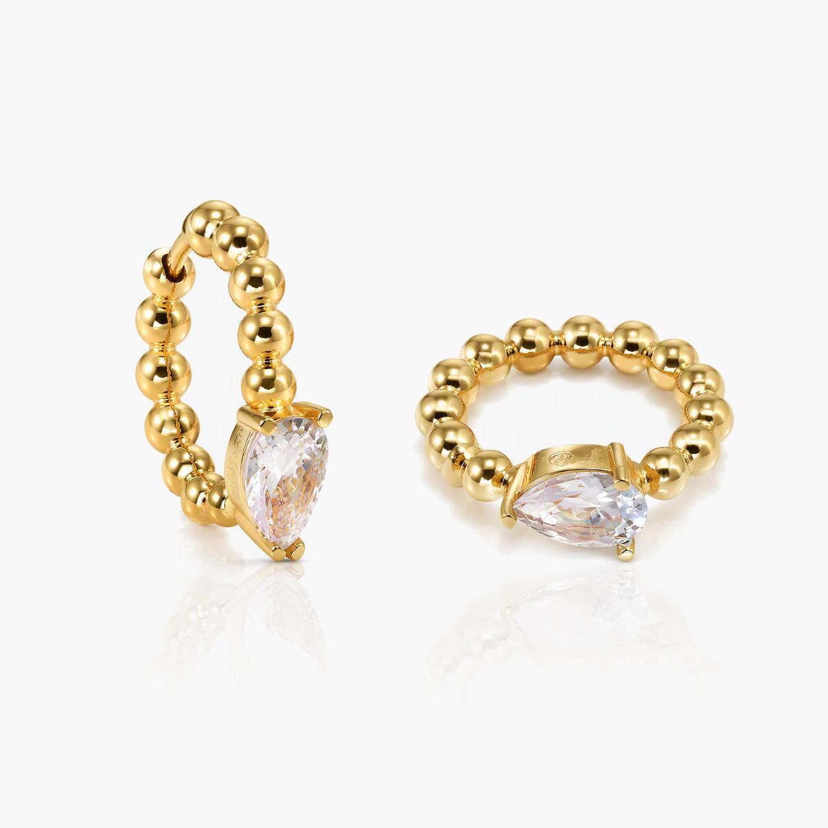 Dainty Single Stone Huggie Earrings
