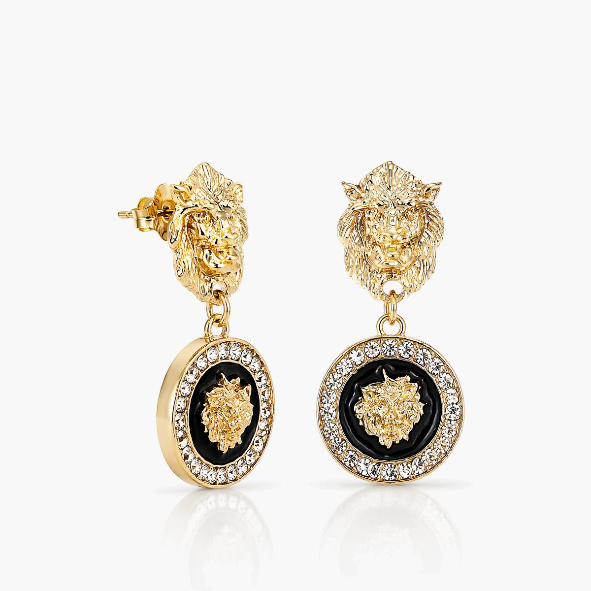 Vintage Lion Head Drop Earrings