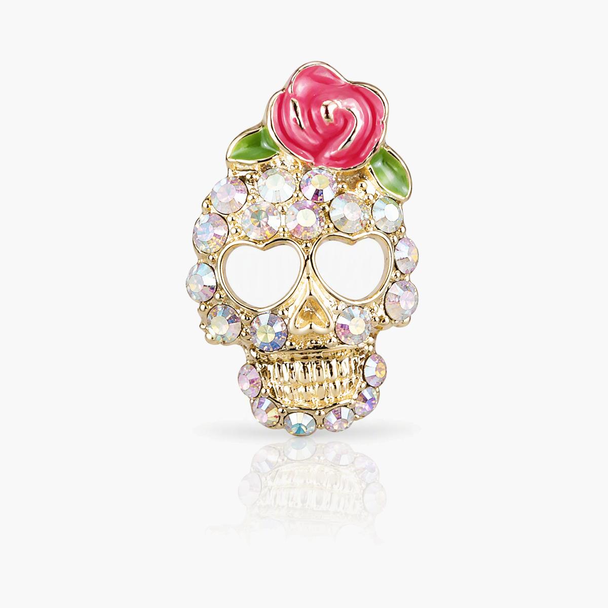 Cute Rose Skull Stud Earrings