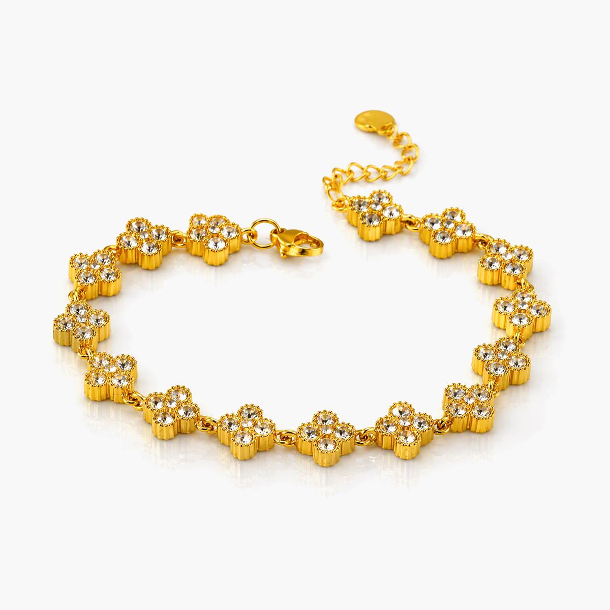 Dainty Four-Leaf Clover Bracelet