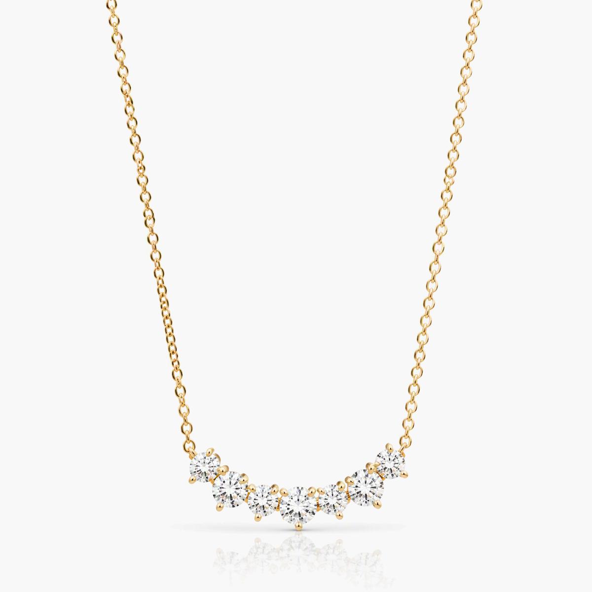 Dainty Curved Seven-Stone Necklace