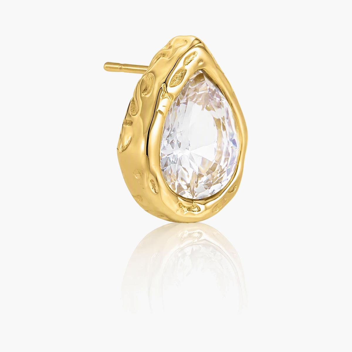 Teardrop Stone Stud Earrings