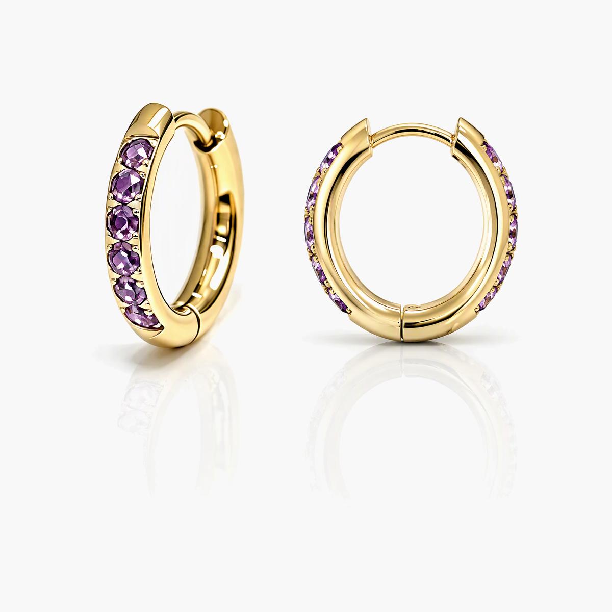 Dainty Paved Stone Huggie Earrings