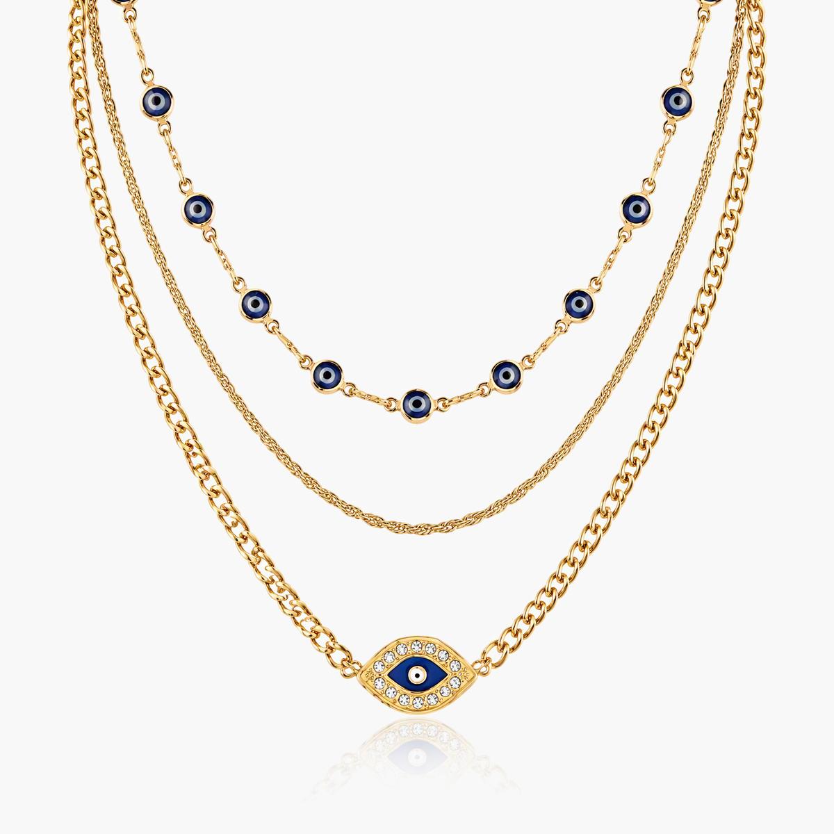 Trendy Evil Eye Layered Necklace