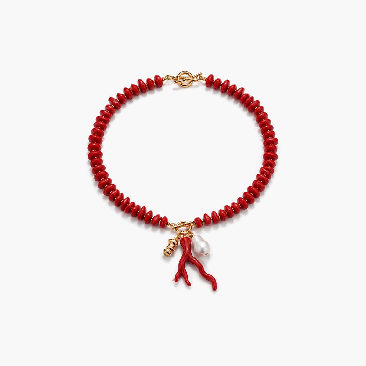 Trendy Coral Branch Pearl Necklace