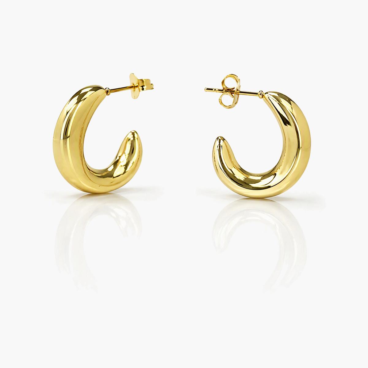 Minimalist Crescent Moon Hoop Earrings