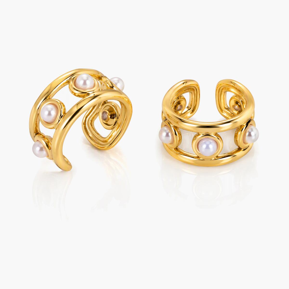 Leaf Branch Pearl Drop Earrings