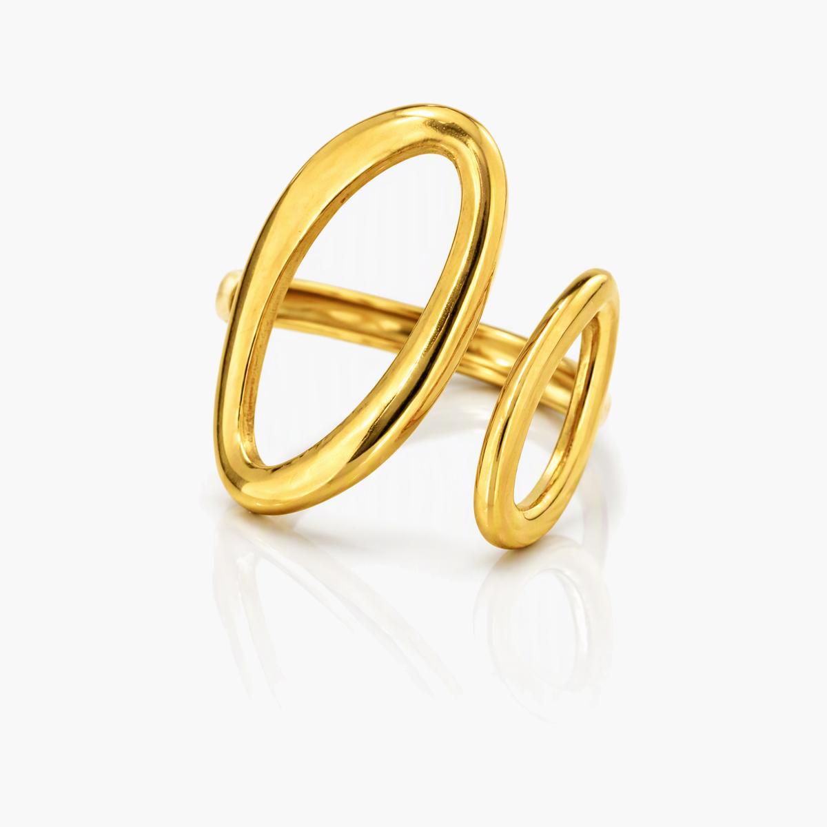 Minimalist Double Oval Open Ring