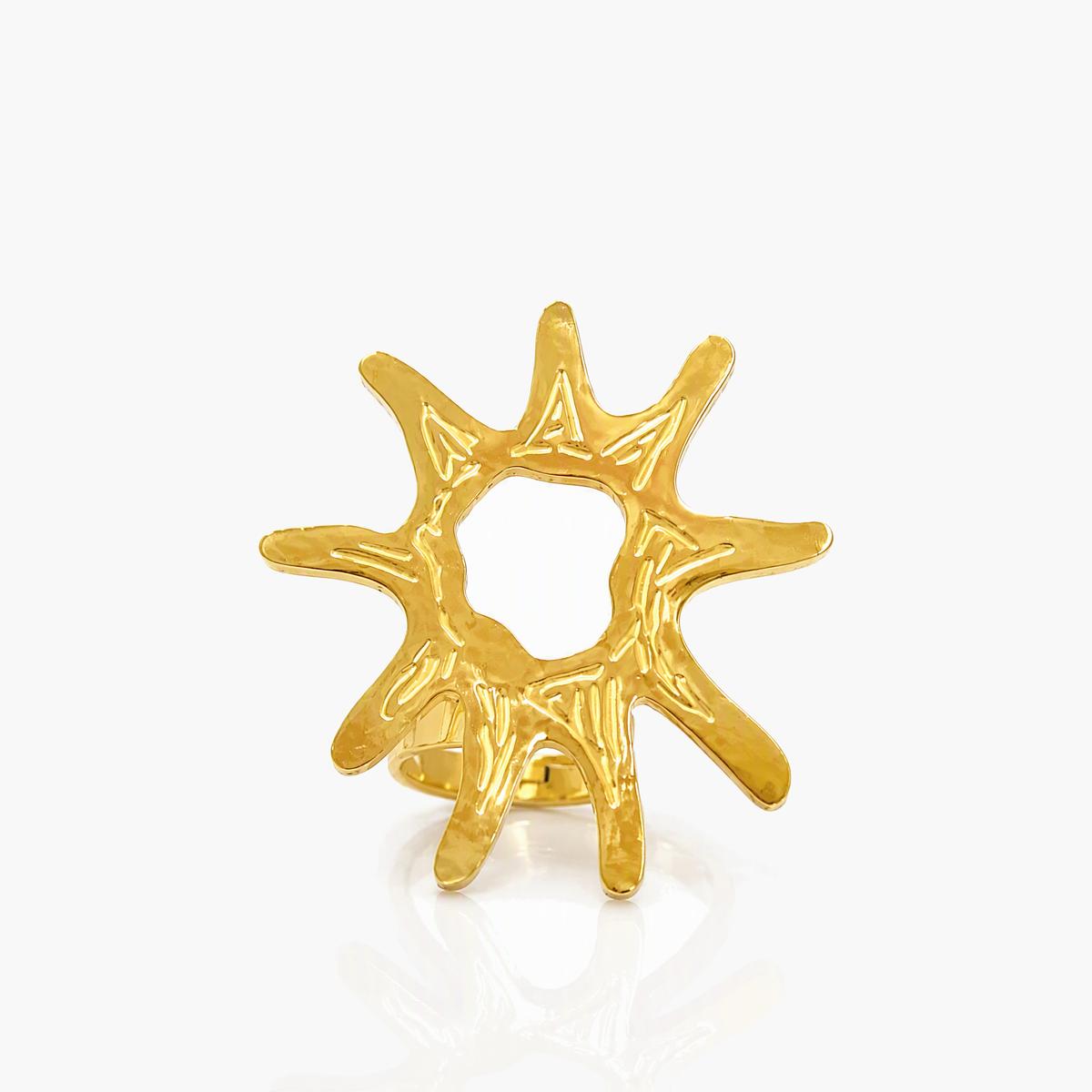 Butterfly Pearl Flower Sunburst Ring