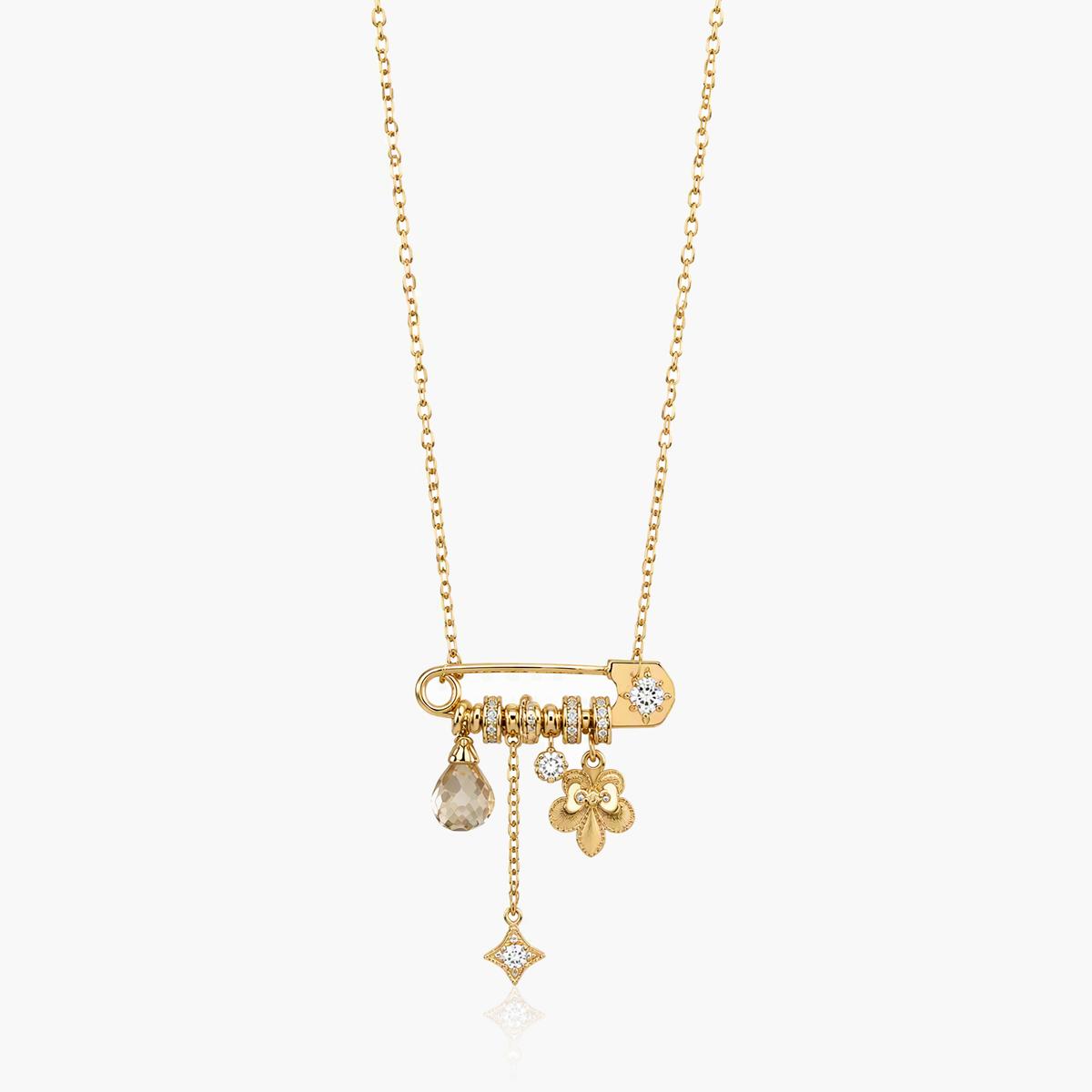 Dainty Safety Pin Charm Necklace