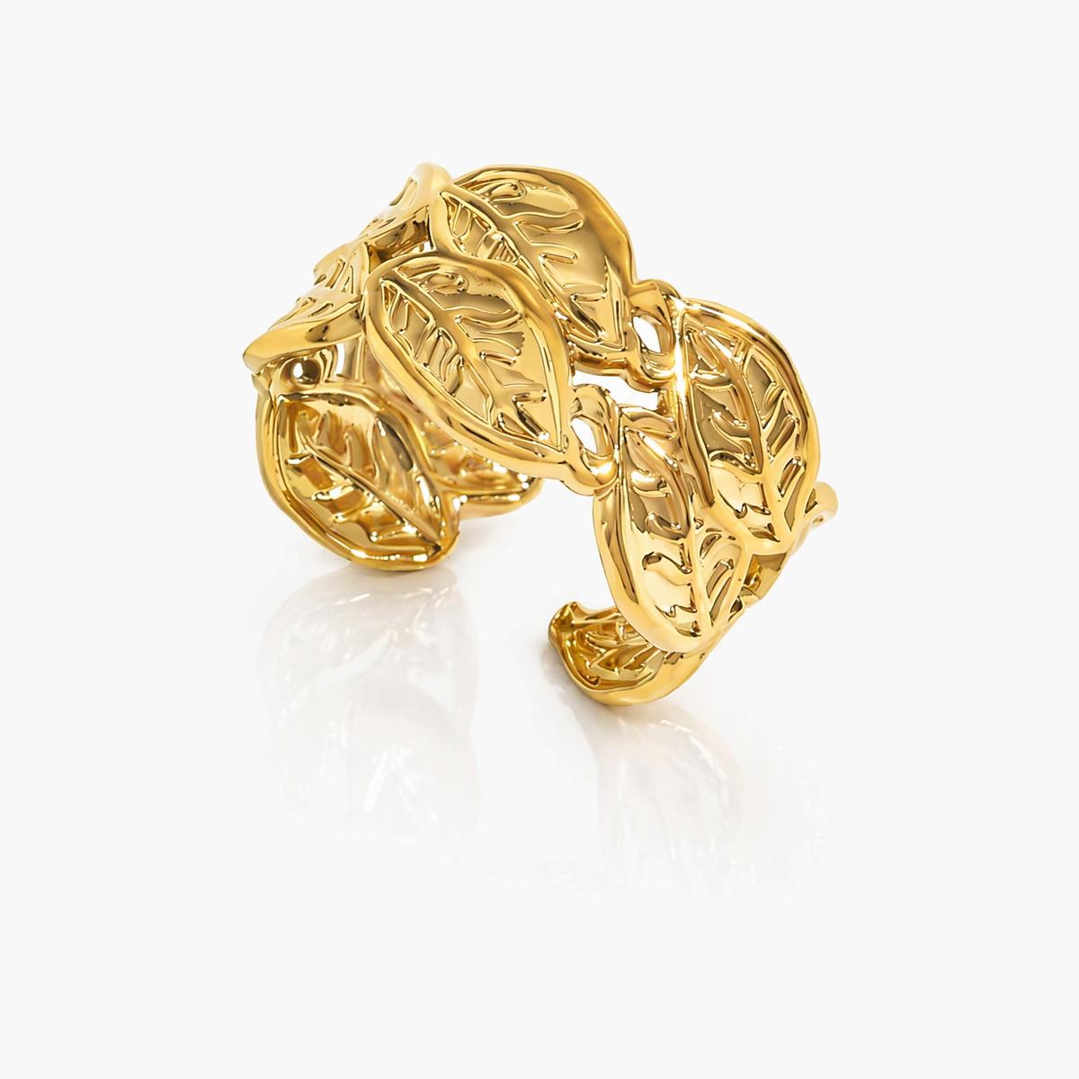 Floral Open Cuff Ring