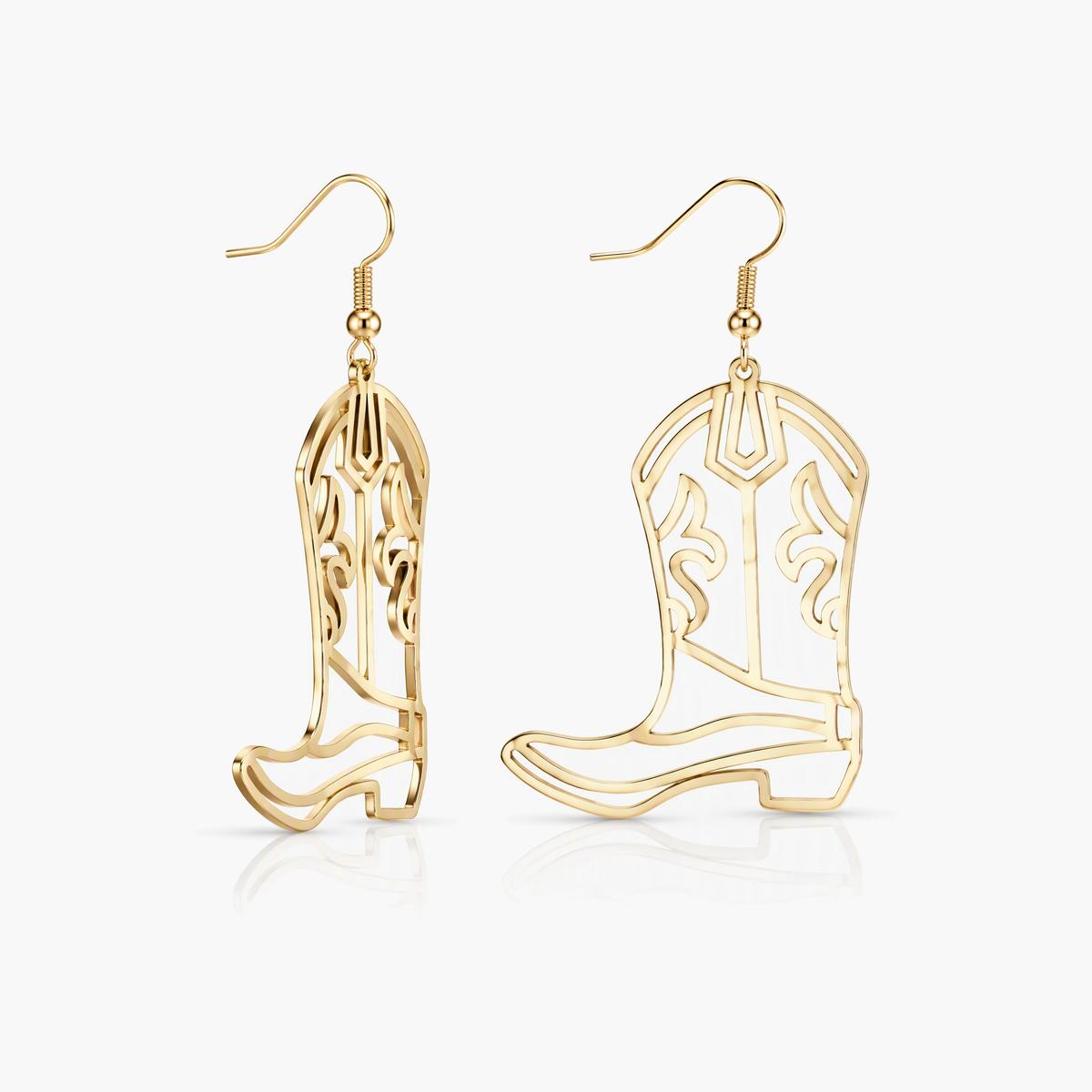 Cowboy Boot Drop Earrings
