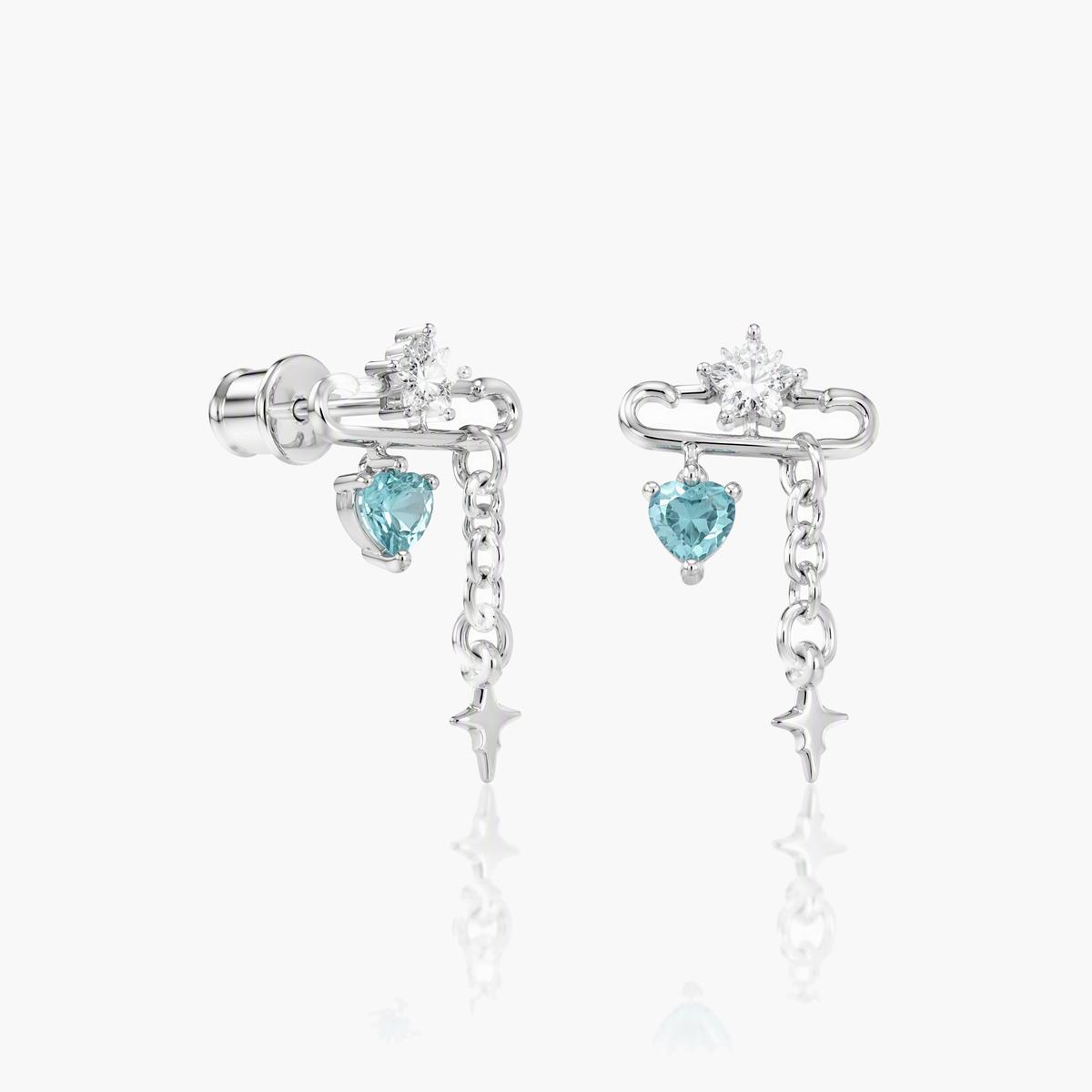 Cute Star And Heart Charm Earrings