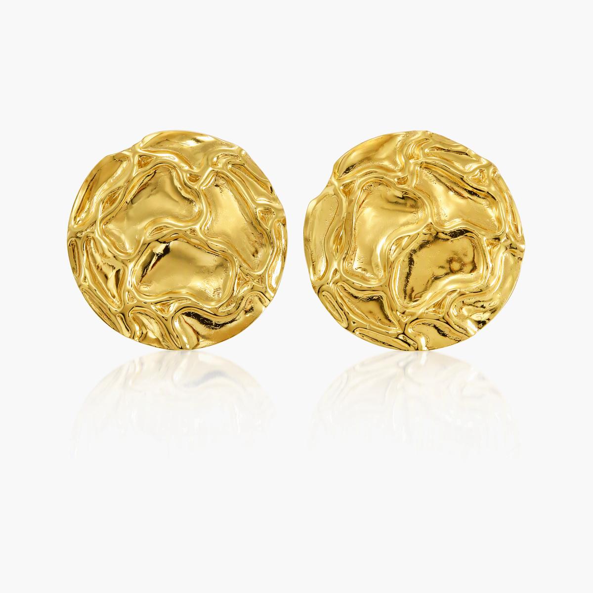 Wavy Heart Stud Earrings