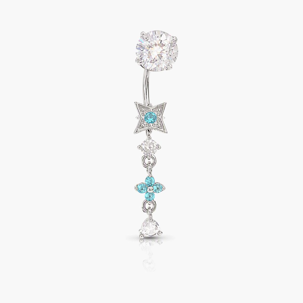 Dainty Star & Clover Belly Ring