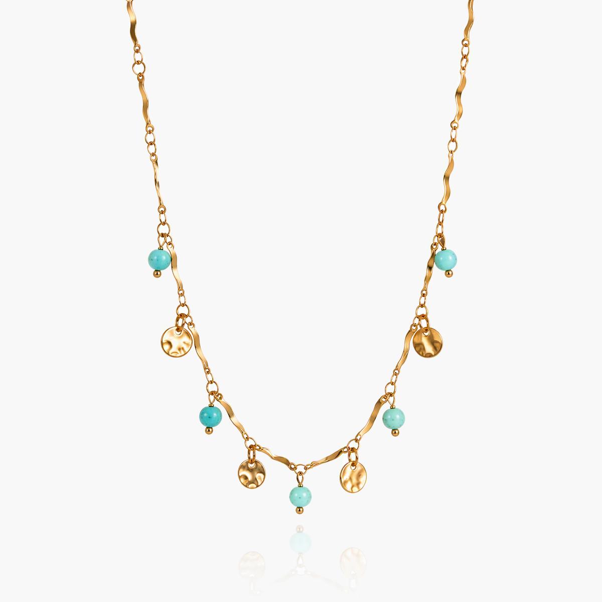 Dainty Disc & Pearl Charm Necklace