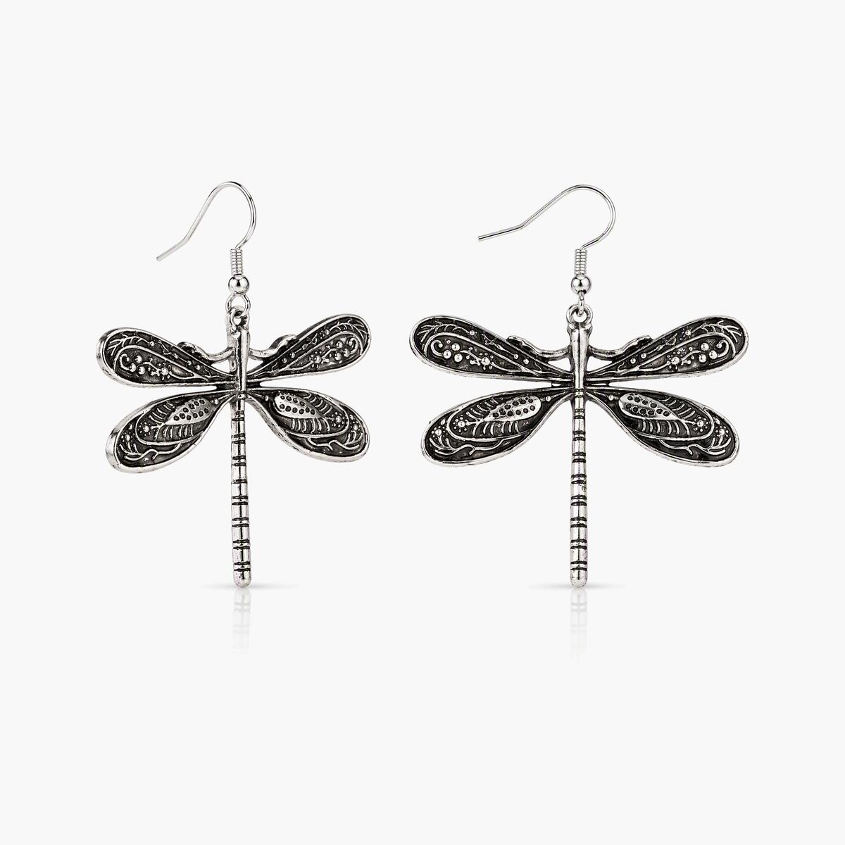 Vintage Dragonfly Drop Earrings