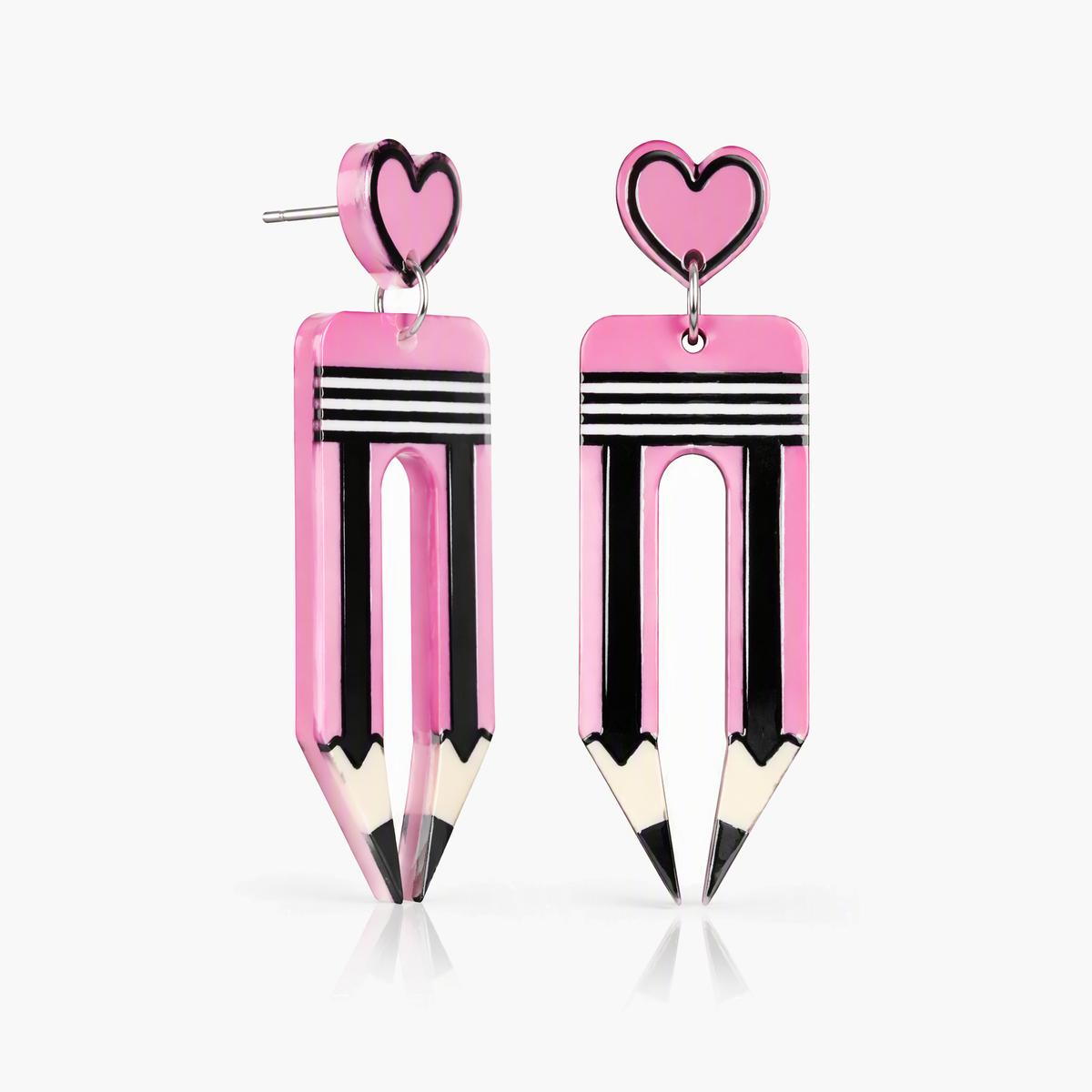 Cute Strawberry Pencil Stud Earrings