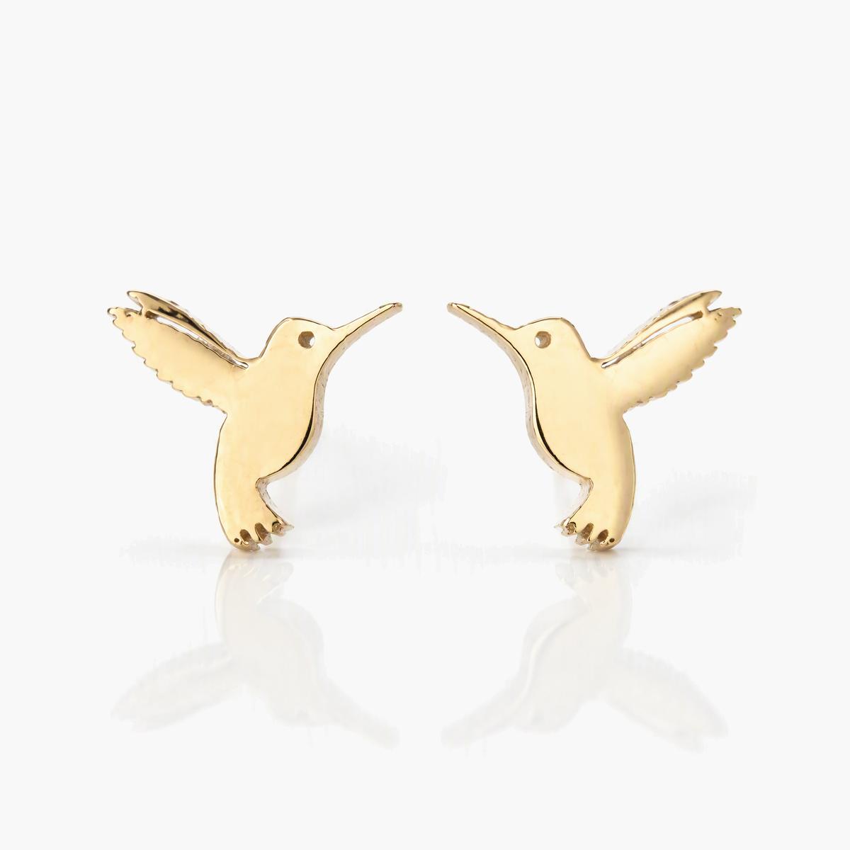 Dainty Hummingbird Stud Earrings