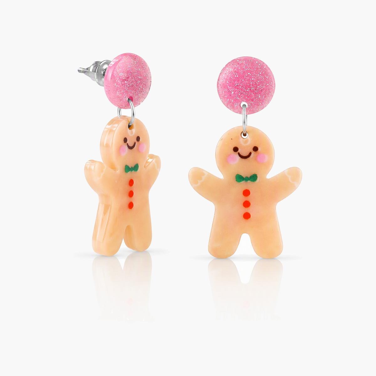 Cute Gingerbread Man Drop Earrings