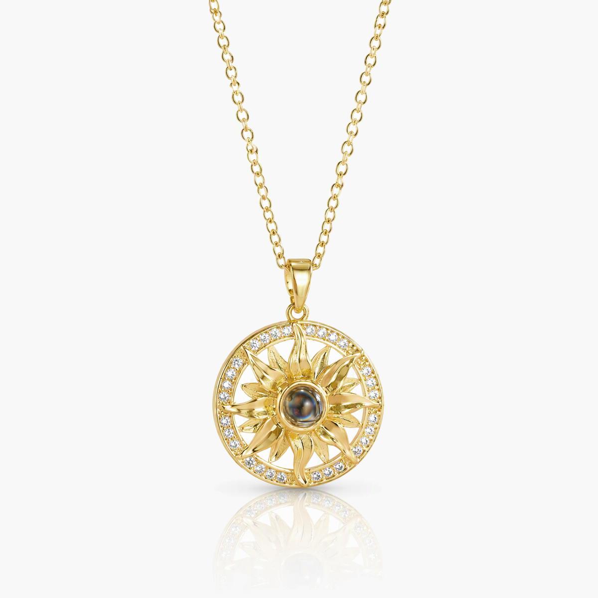 Dainty Sun Moon Pendant Necklace