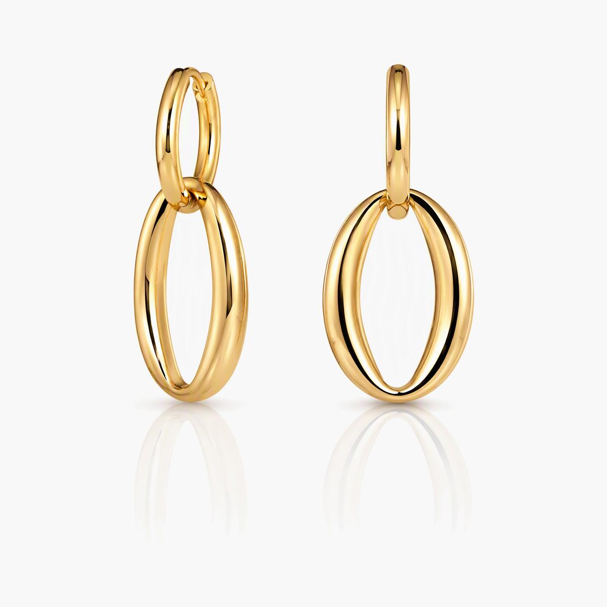 Linked Oval Hoop Earrings