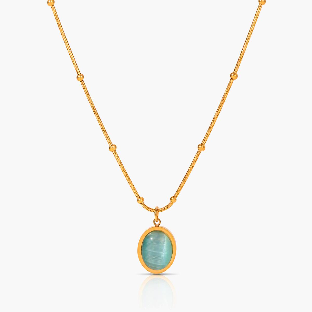 Geometric Stone Pendant Necklace