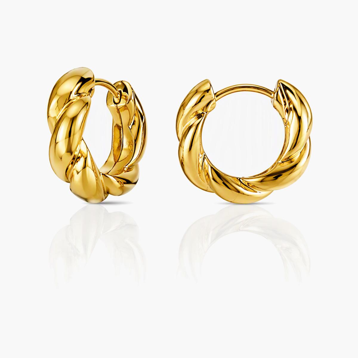 Twisted Band Huggie Earrings